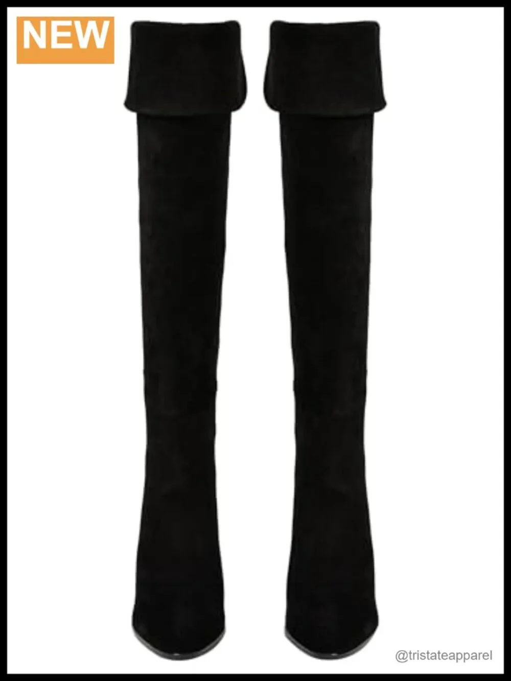 Luxuriously Soft Black Suede Over the Knee Boot